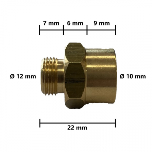 Miniautogén Adaptér kyslík z M10 na M12