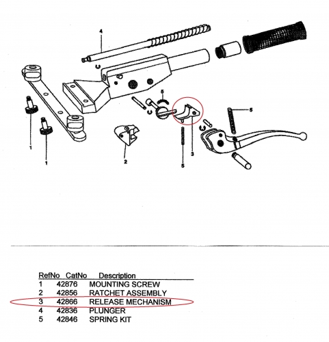 Ridgid uvoľňovacie mechanizmus pre Ridgid 326